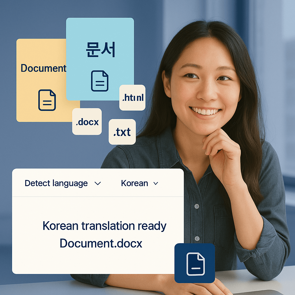 document translation software interface korean