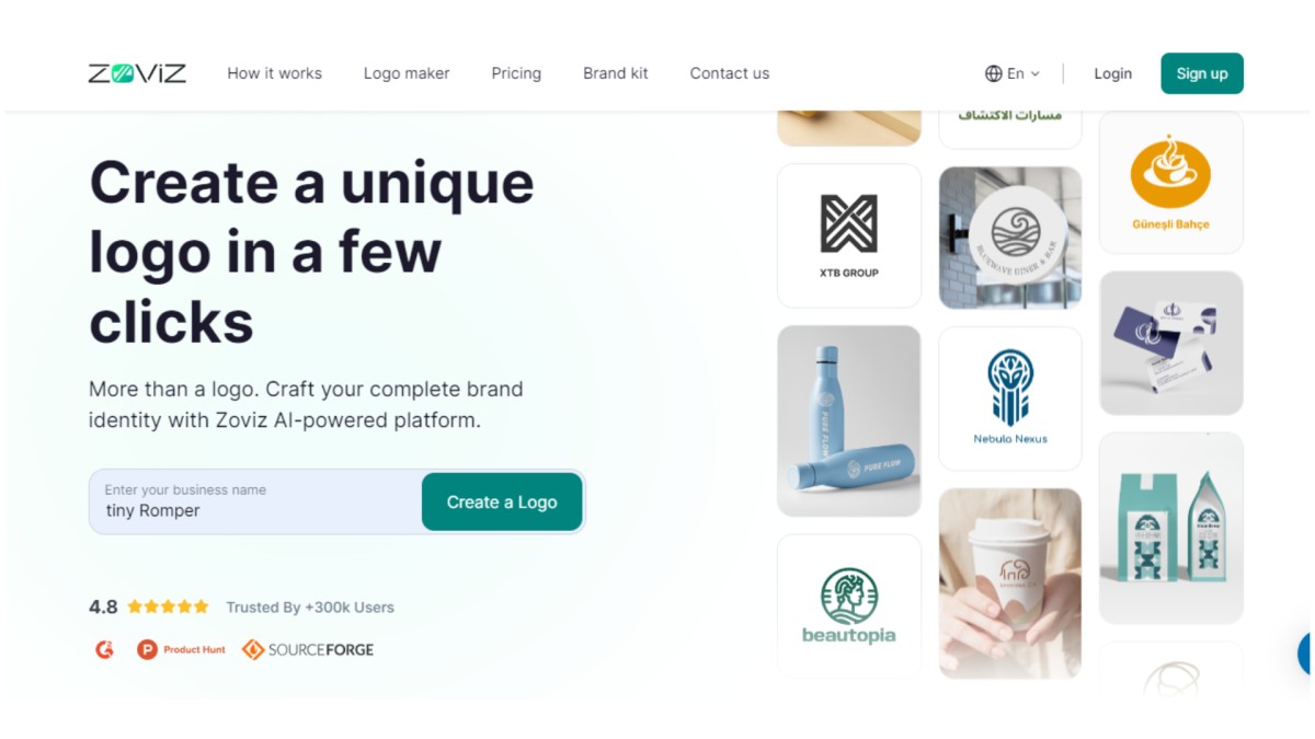 Zoviz ai logo and brand kit maker