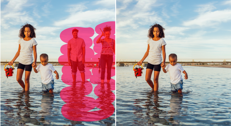Unwanted object removed from a photo with Zoviz