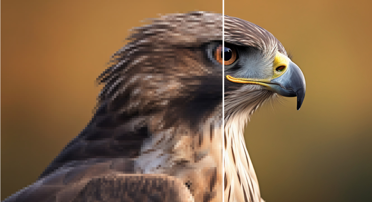 Low-resolution photo enhanced with Zoviz Image Upscaler