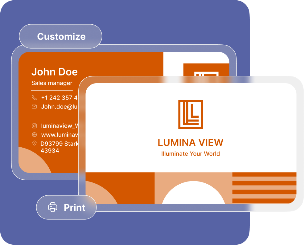 business cards included in brand kit by zoviz