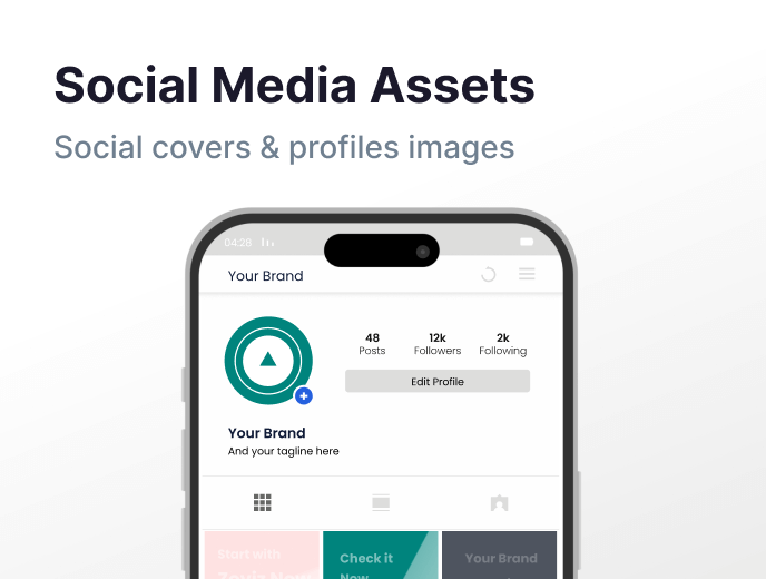 social media assets by brand kit generator