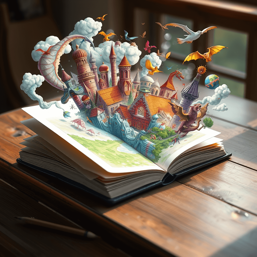 creative imagination storybook explosion digital art by zoviz art generator