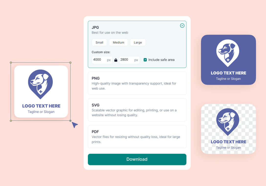 ai generated logo download options