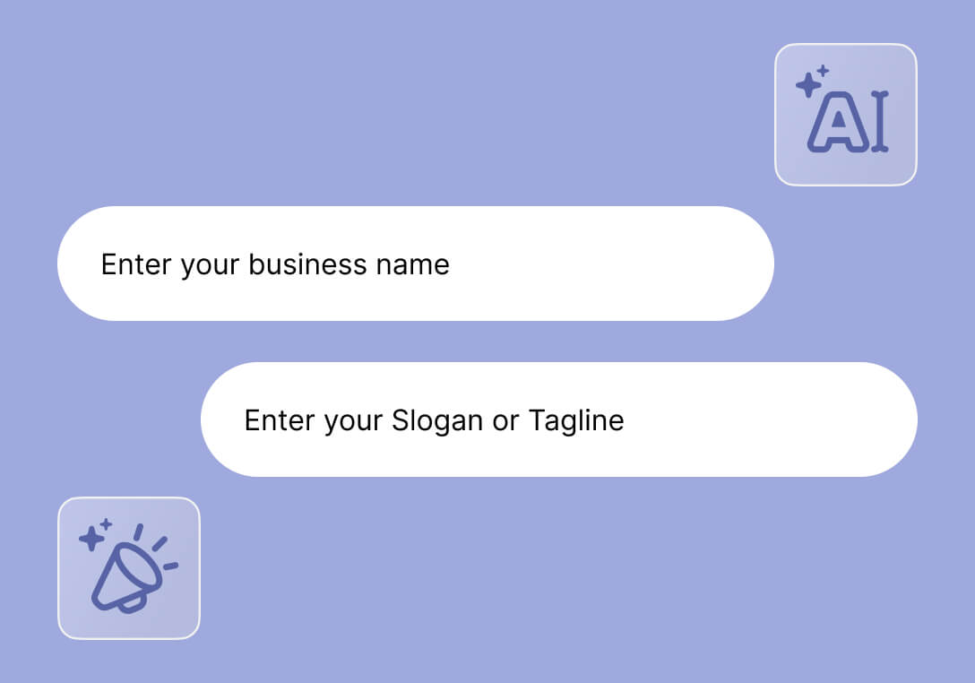 enter business name and slogan to generate a logo
