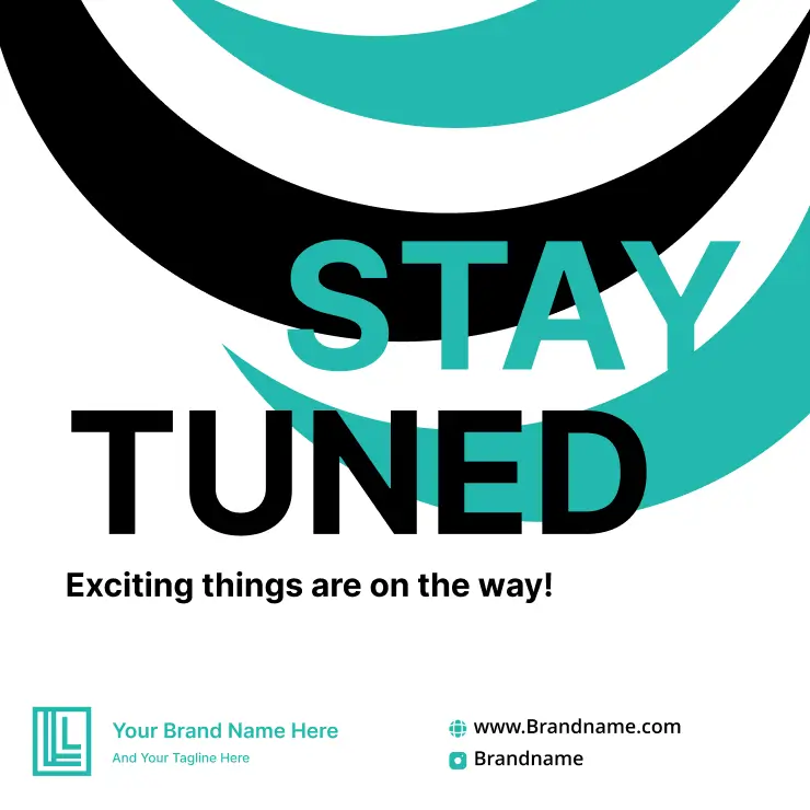Make a stay tuned card design in green and black design