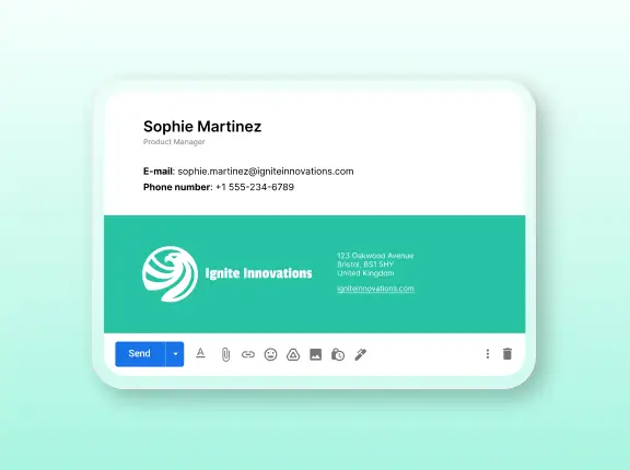Email signature design template for professional communication