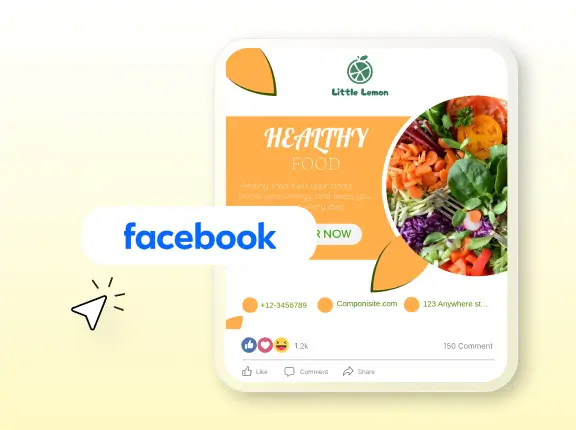 Bold Facebook flyer template for businesses with creative food and event design