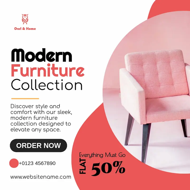 shop template for facebook post design for furniture store