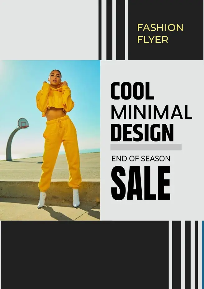 Fashion flyer template with minimal design for end-of-season sale