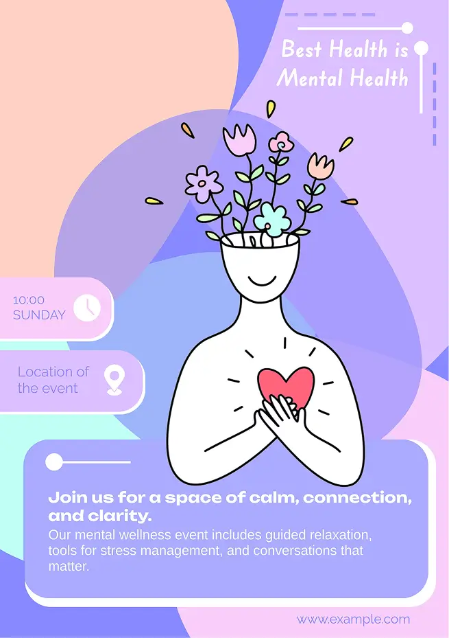 Mental health awareness flyer template for wellness events