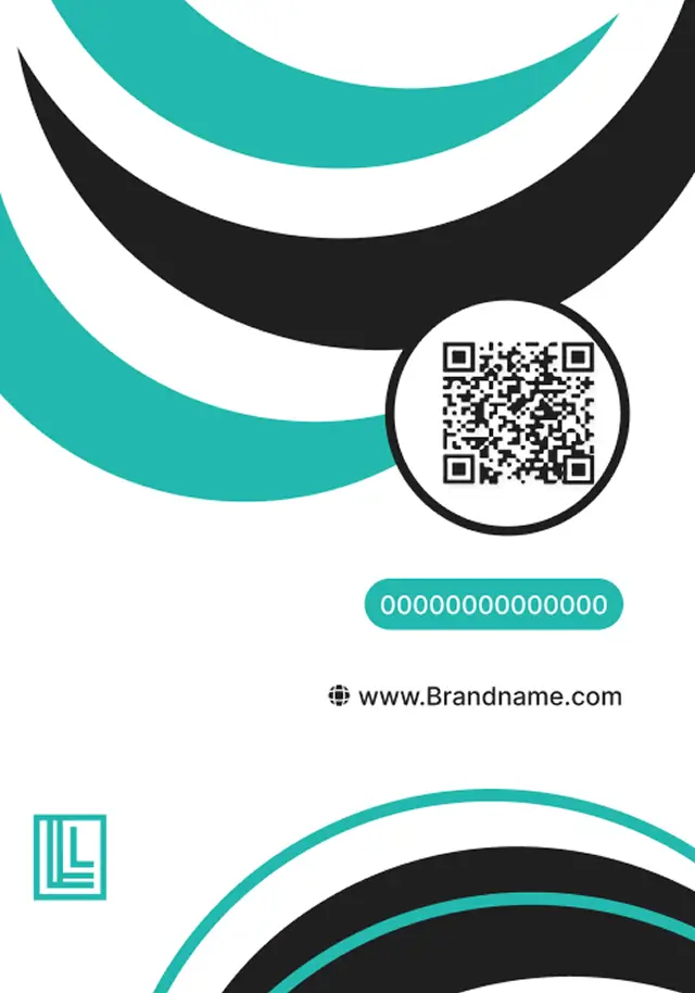 Digital teal and black ID card back sample created through a free online ID card maker website