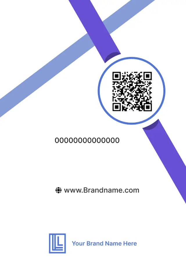 Professional blue ID card design showcasing a QR code, generated using an advanced ID card generator online