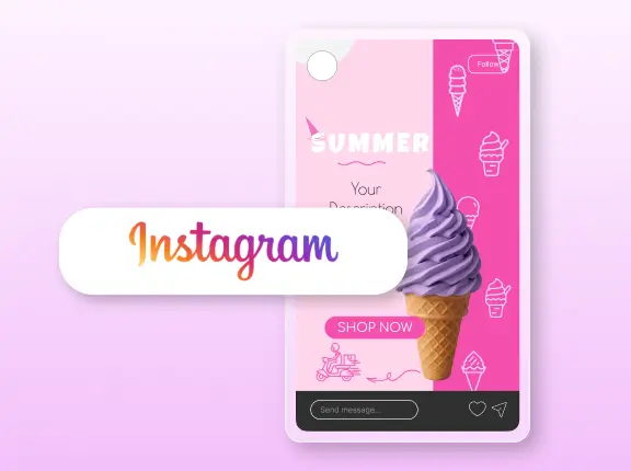 Instagram story design template for vertical social media content