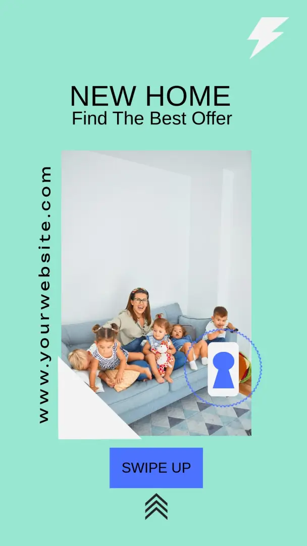 New home Instagram Story template with family photo