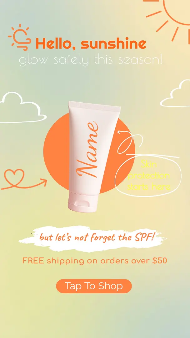 Summer Instagram Story sunscreen promo with product image