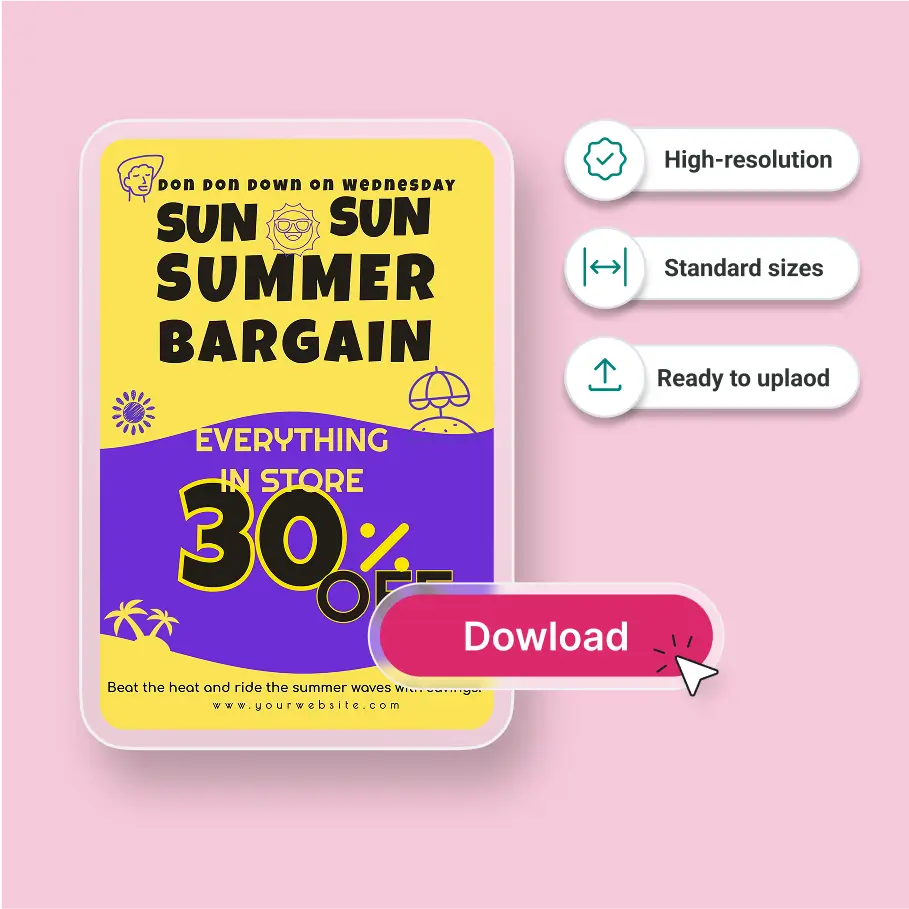 Download high-resolution posters in standard sizes using a free poster maker online